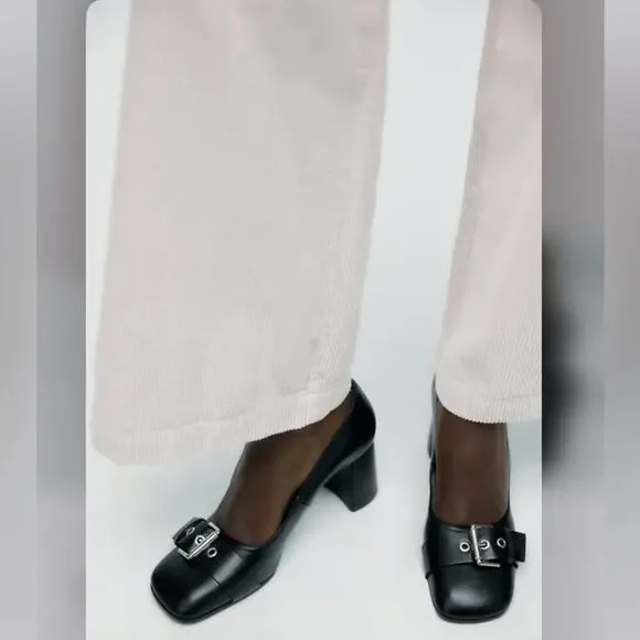 Zara Black SINGLE MONK STRAP LEATHER SHOES 7.5 US - Picture 6 of 16